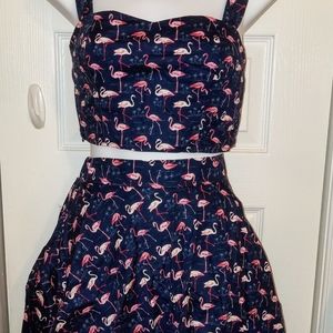 Flamingo skirt set
